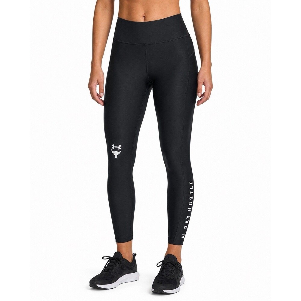 Under Armour Project Rock Women’s Leggings Large Black HeatGear All Day Hustle